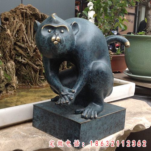 猴子动物铜雕 (6)