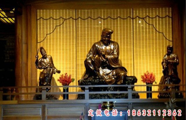 道济和尚铜雕，济公铜雕 (2)