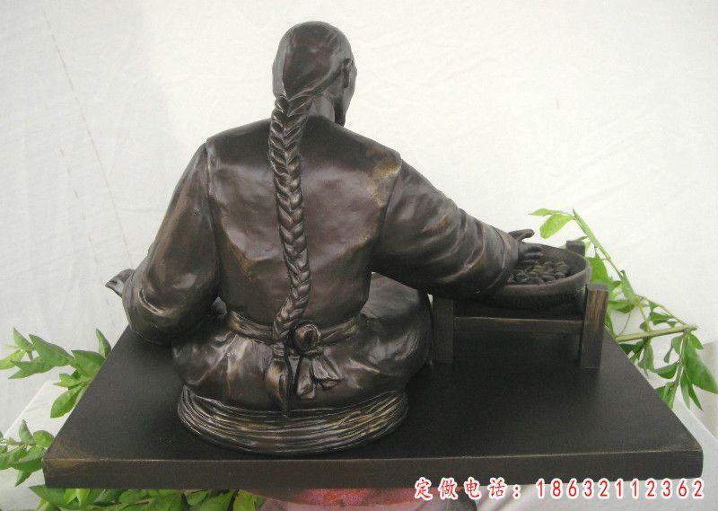 古代人物搓丸子雕塑，铸铜景观人物雕塑(12)