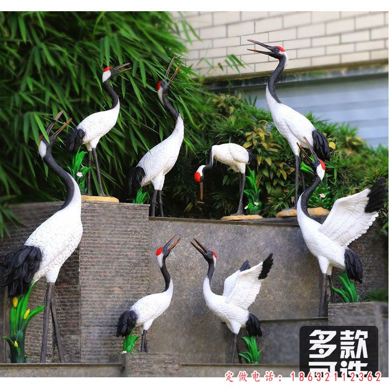 街头仙鹤不锈钢雕塑（1）