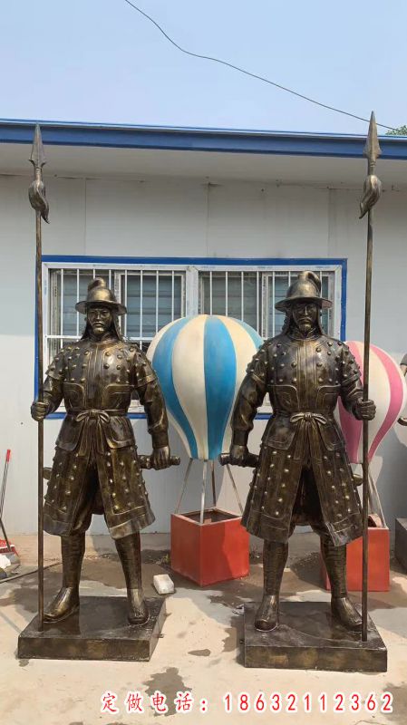 古罗马战士铜雕