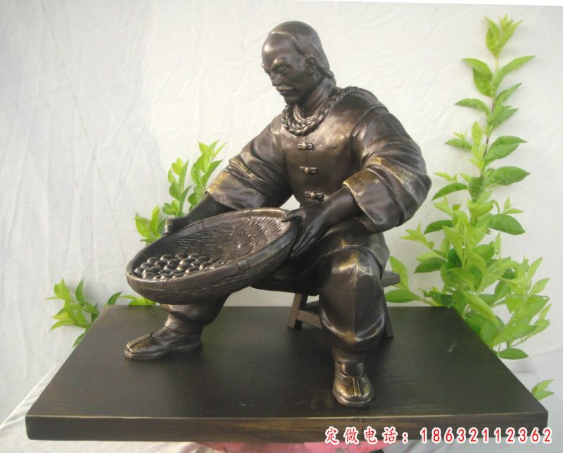 古代人物搓丸子雕塑，铸铜景观人物雕塑(13)