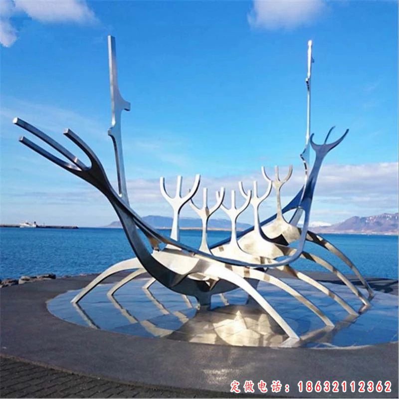 不锈钢船雕塑 (3)