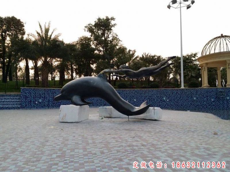 海豚动物雕塑 (15)
