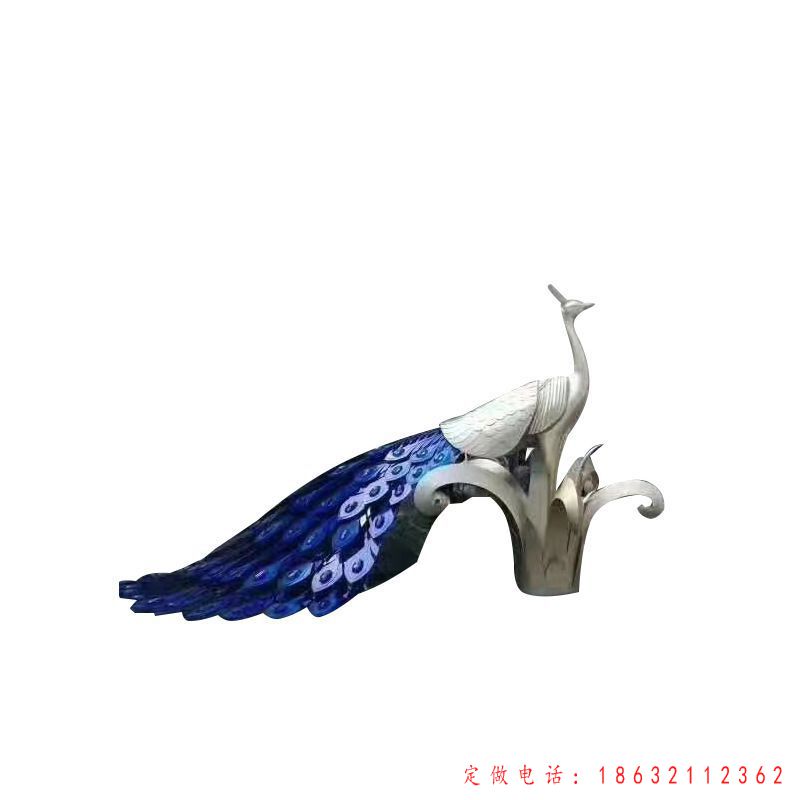 不锈钢孔雀雕塑 (2)