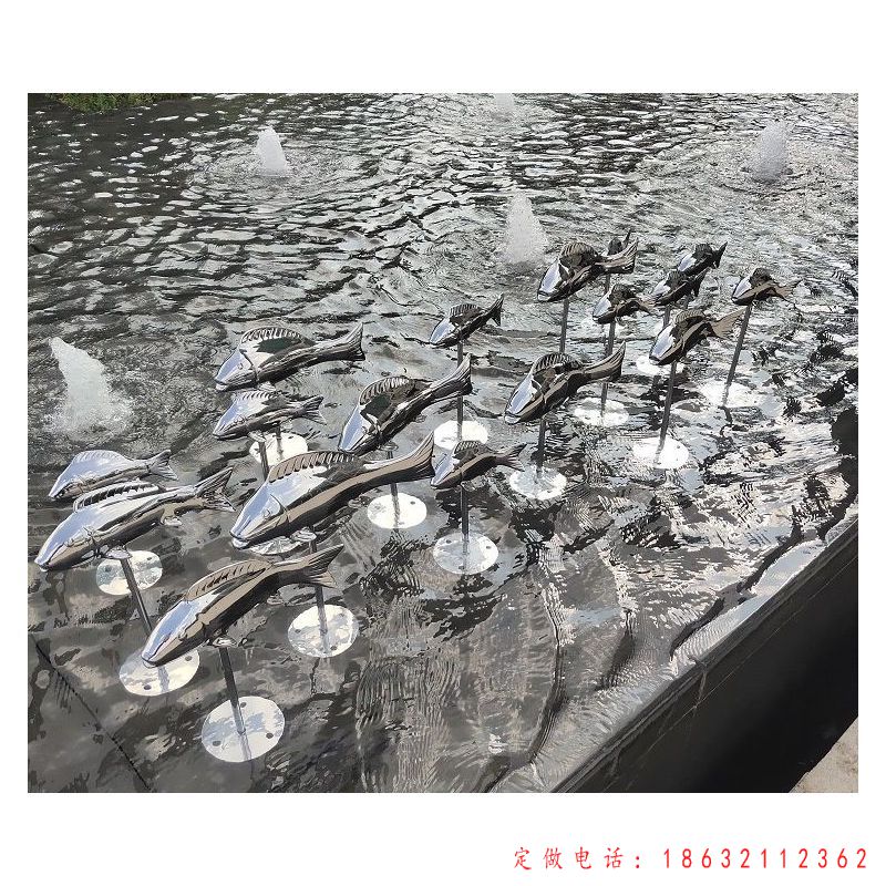 景区不锈钢鱼动物雕塑（1）