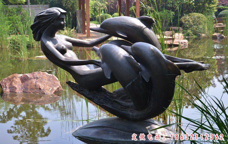 海豚动物雕塑 (3)