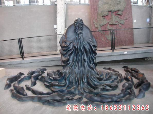 抽象老人铜雕，景观铜雕