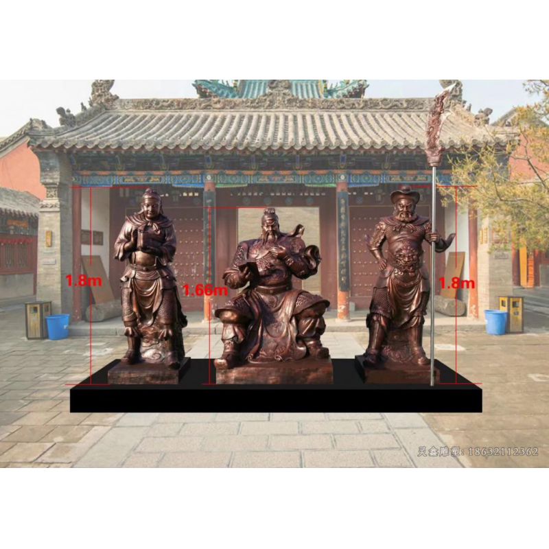 寺庙关公人物铜雕（1）